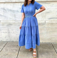 She + Sky - Garvin Pintuck Midi Dress