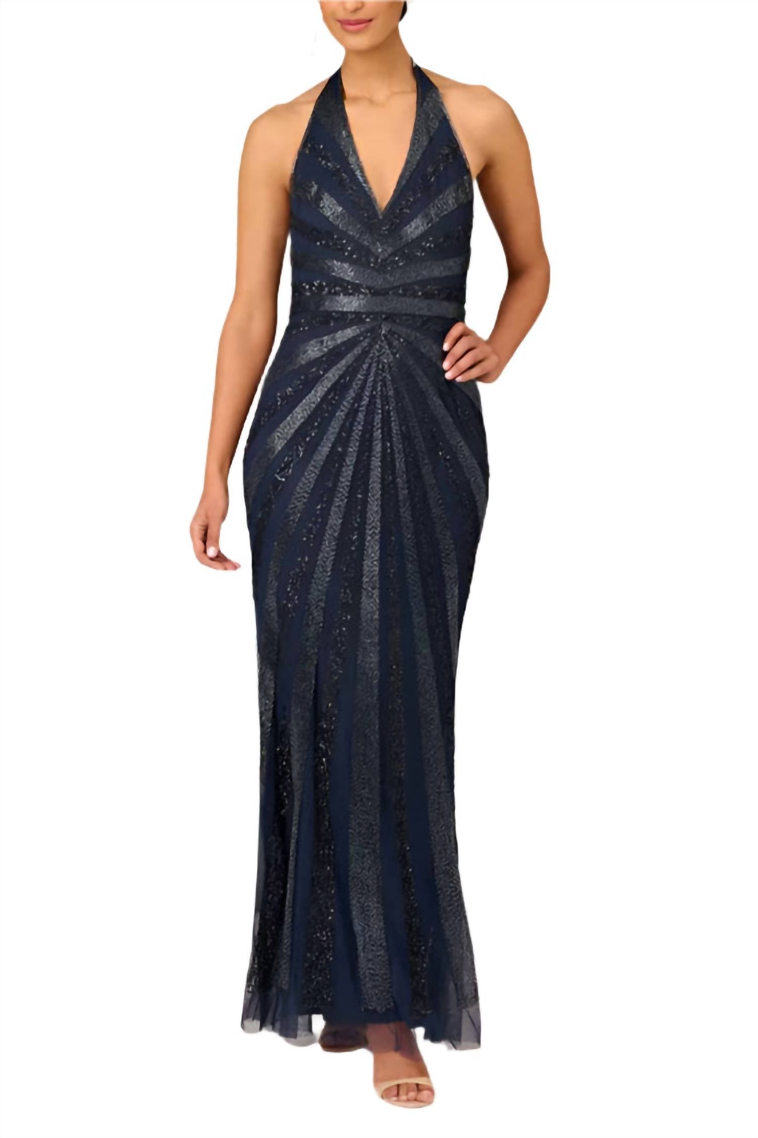 Aidan Mattox - Women's Halter Beaded Gown