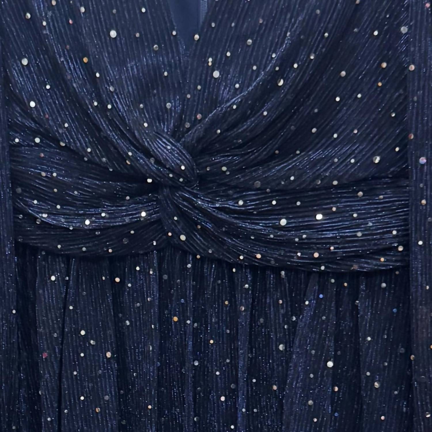 Eliza J Sparkling Long Sleeve Maxi Dress in navy - women's dress - alternate view