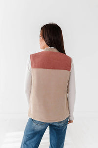 Hem & Thread Shiloh Corduroy Vest in taupe - women's jacket - view 7