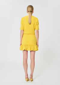 TARA JARMON Josie Ruffle Mini Skirt in mimosa - women's skirt - detail view