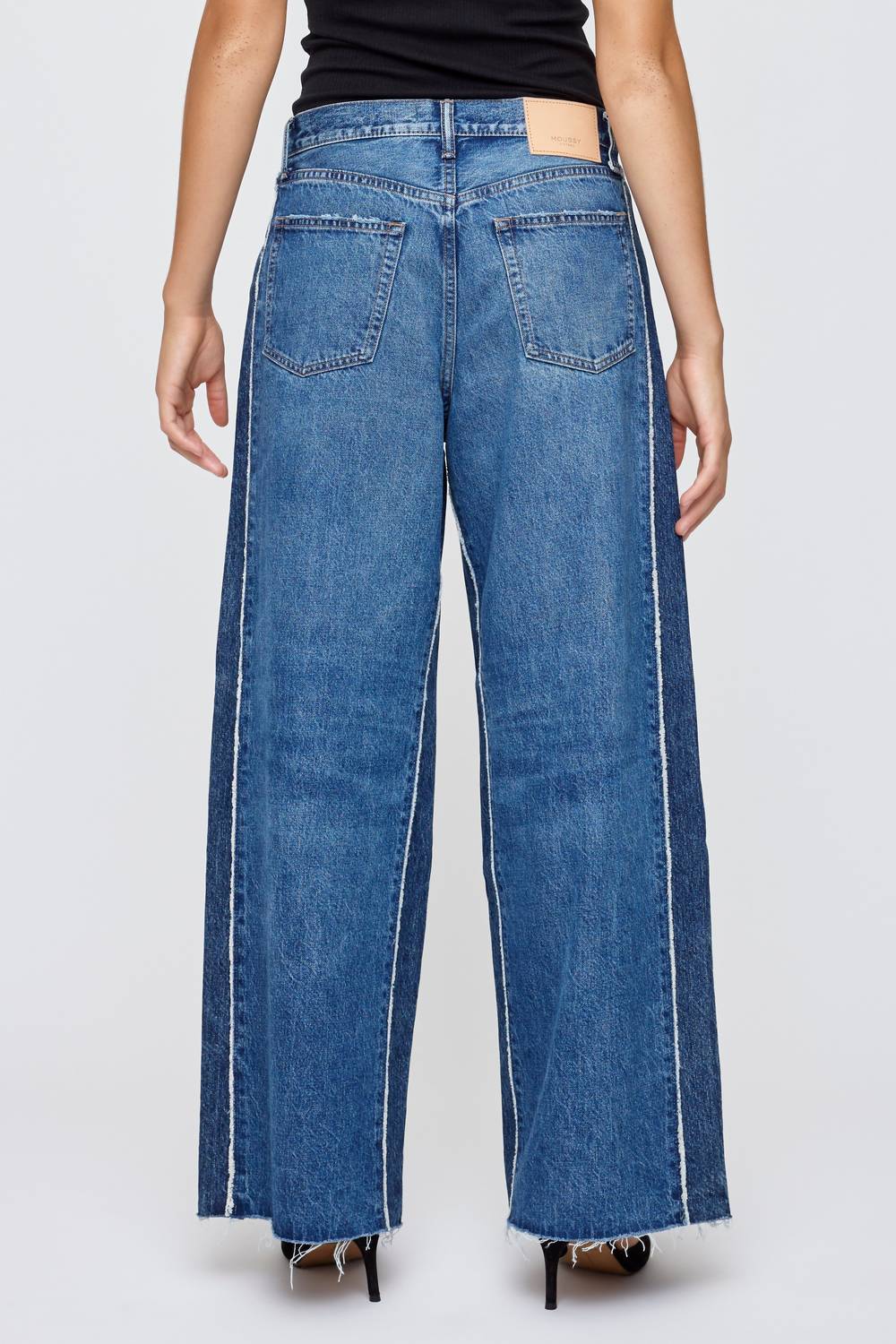 Moussy - Tahiti Two-tone Wide Leg Pants