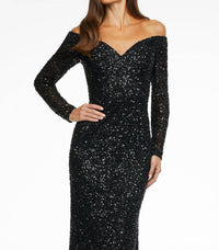 Ashleylauren - Off The Shoulder Sequin Gown