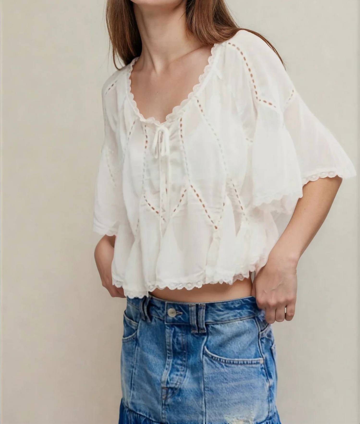 Free People - Michelle Scoop Neck Blouse