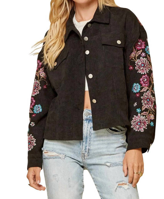 Andree By Unit - Embroidered Corduroy Jacket