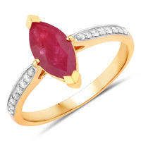 Diana M Jewels Women's Marquise Natural Ruby Fashion Ring (1.51 Ct) - Classic in 14k yellow gold - women's jewelry