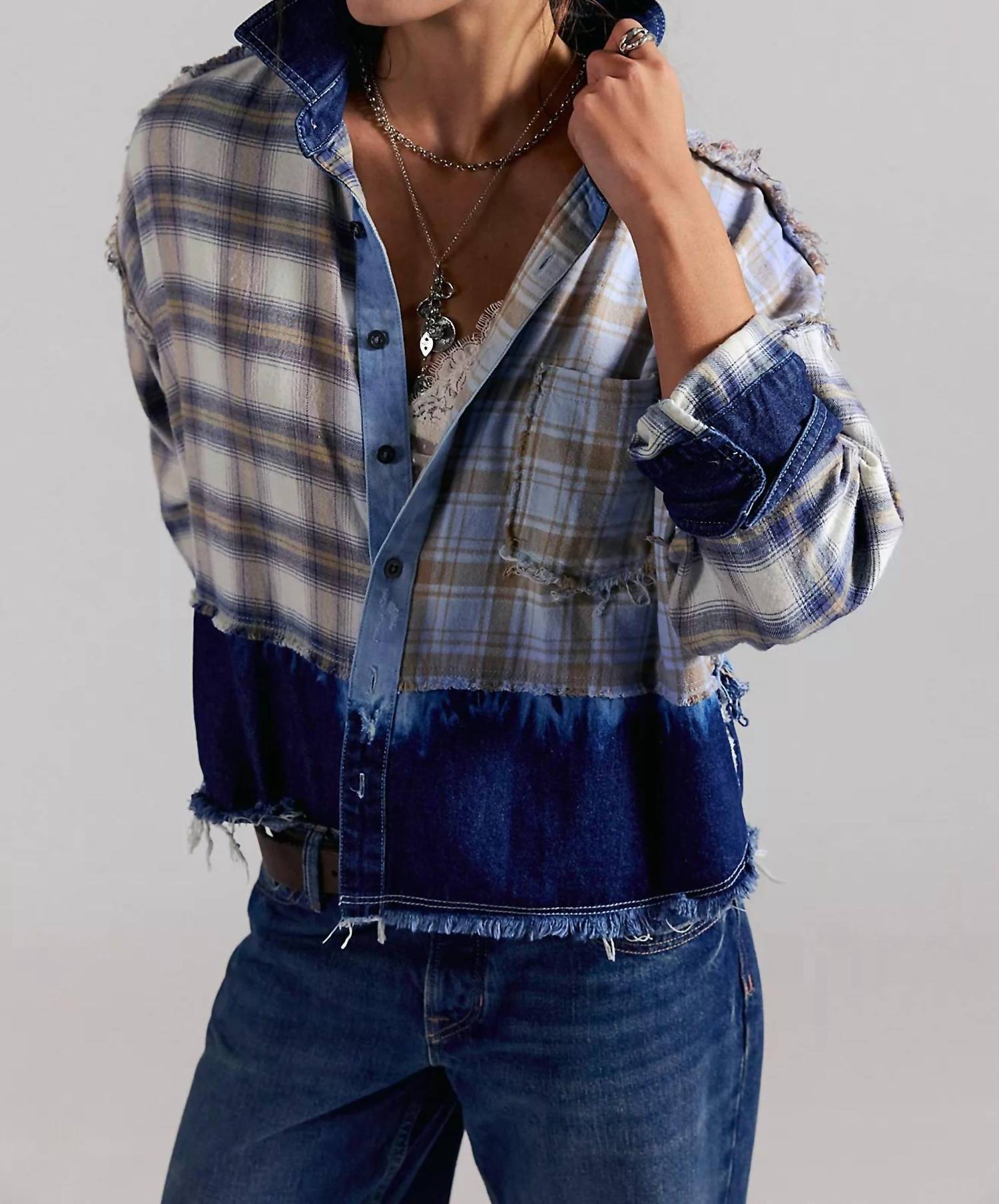 The Tales - Mixed Flannel & Denim Shirt
