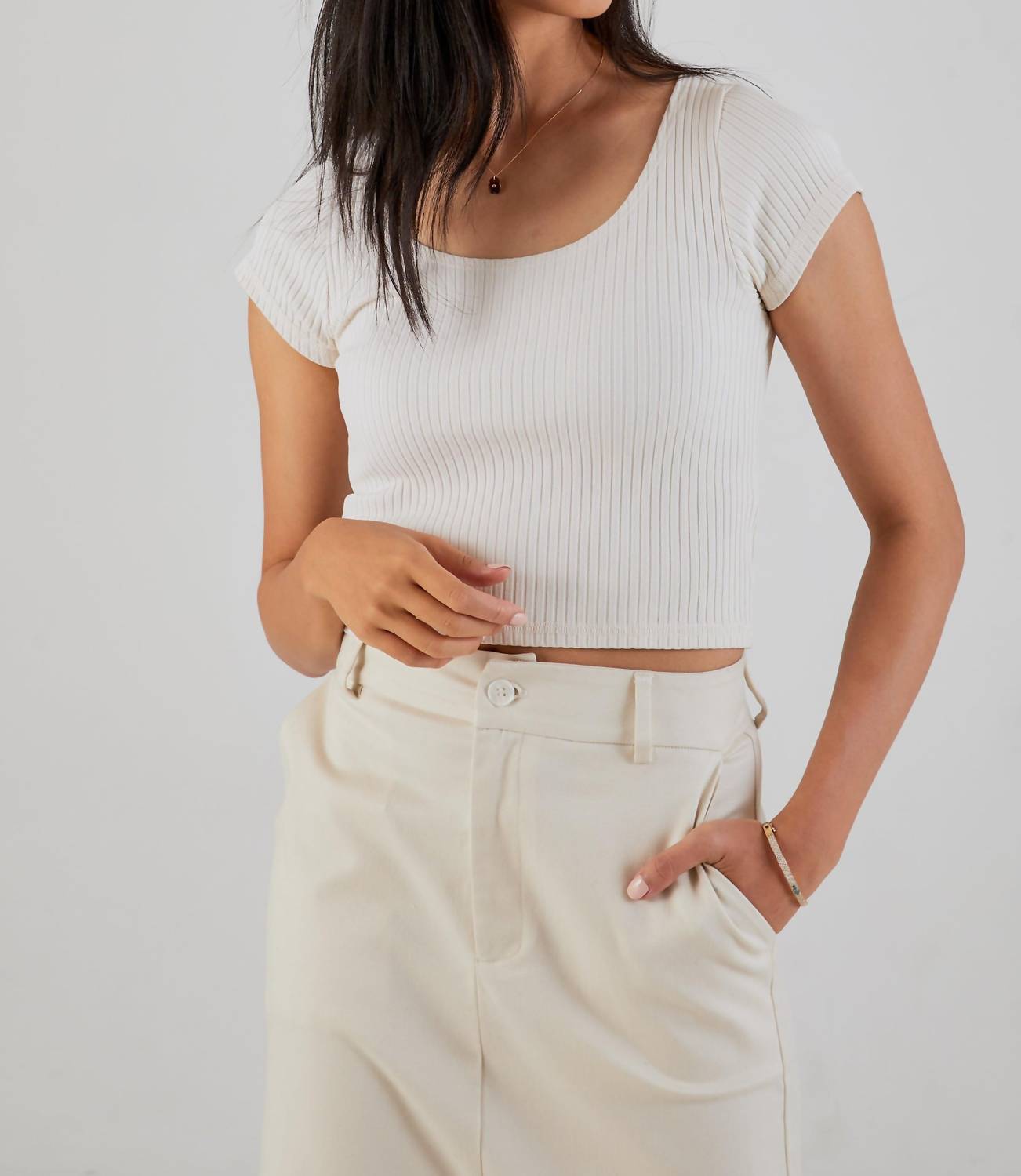 Nsf - Chasse Rib Short Sleeve Ballet Tee