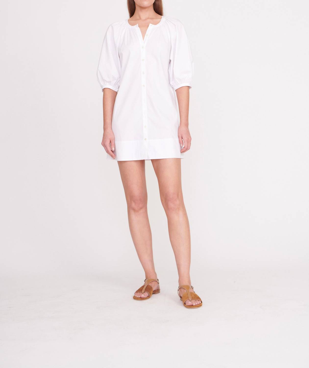 STAUD Mini Vincent Dress in white - women's dress