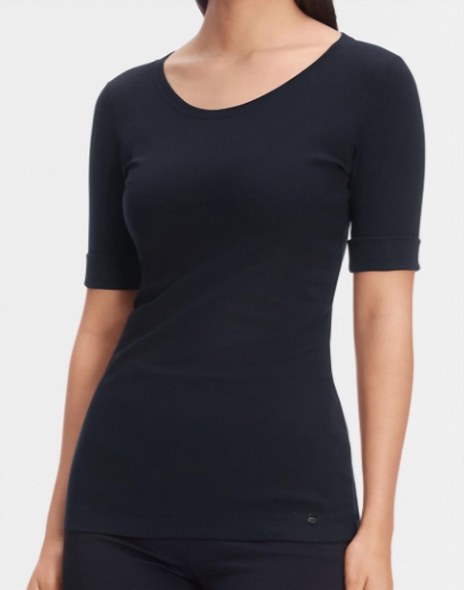 Marc Cain - Round-collar shirt with short sleeves