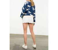 THML Women's Horse Sweater in blue - women's sweater - view 5