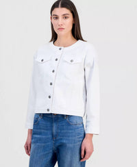 Eileen Fisher - Round Neck Denim Jacket