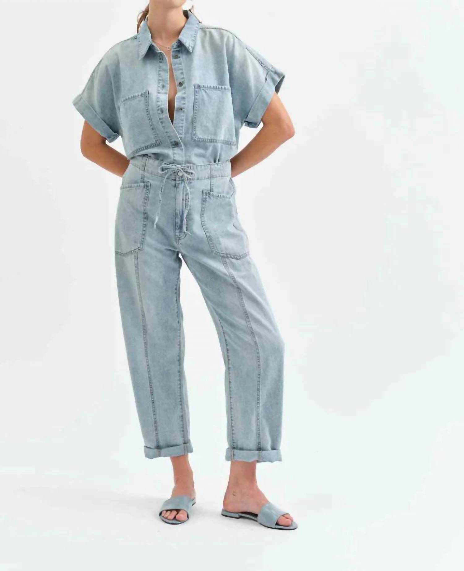 Daze - Villa Drawstring Barrel Leg Jeans