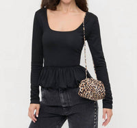 Loeffler Randall - Women's Bailey Leopard Jersey Dome Clutch Bag