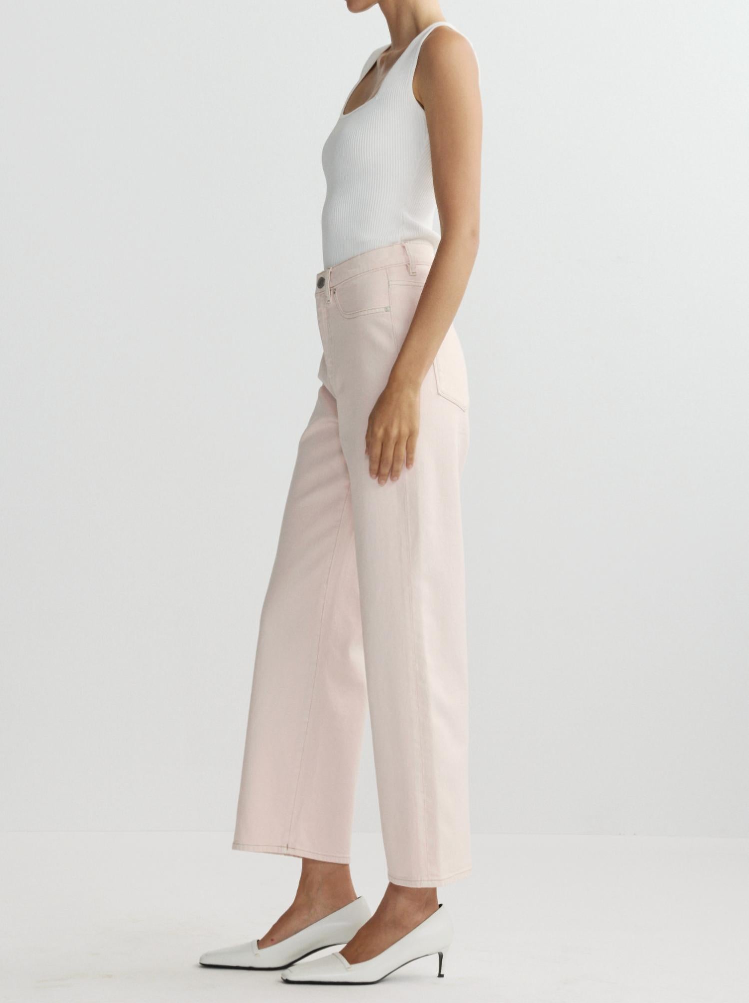 DL1961 - Women's Karmine Refined Wide Leg High Rise Jeans in ballet - women's jeans - detail view