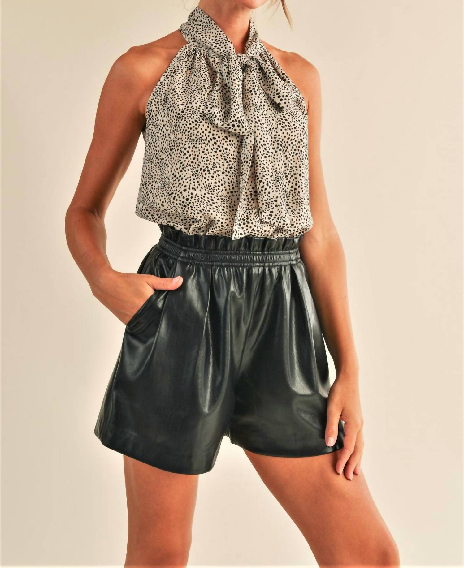Reset By Jane - Zaria Faux Leather Shorts
