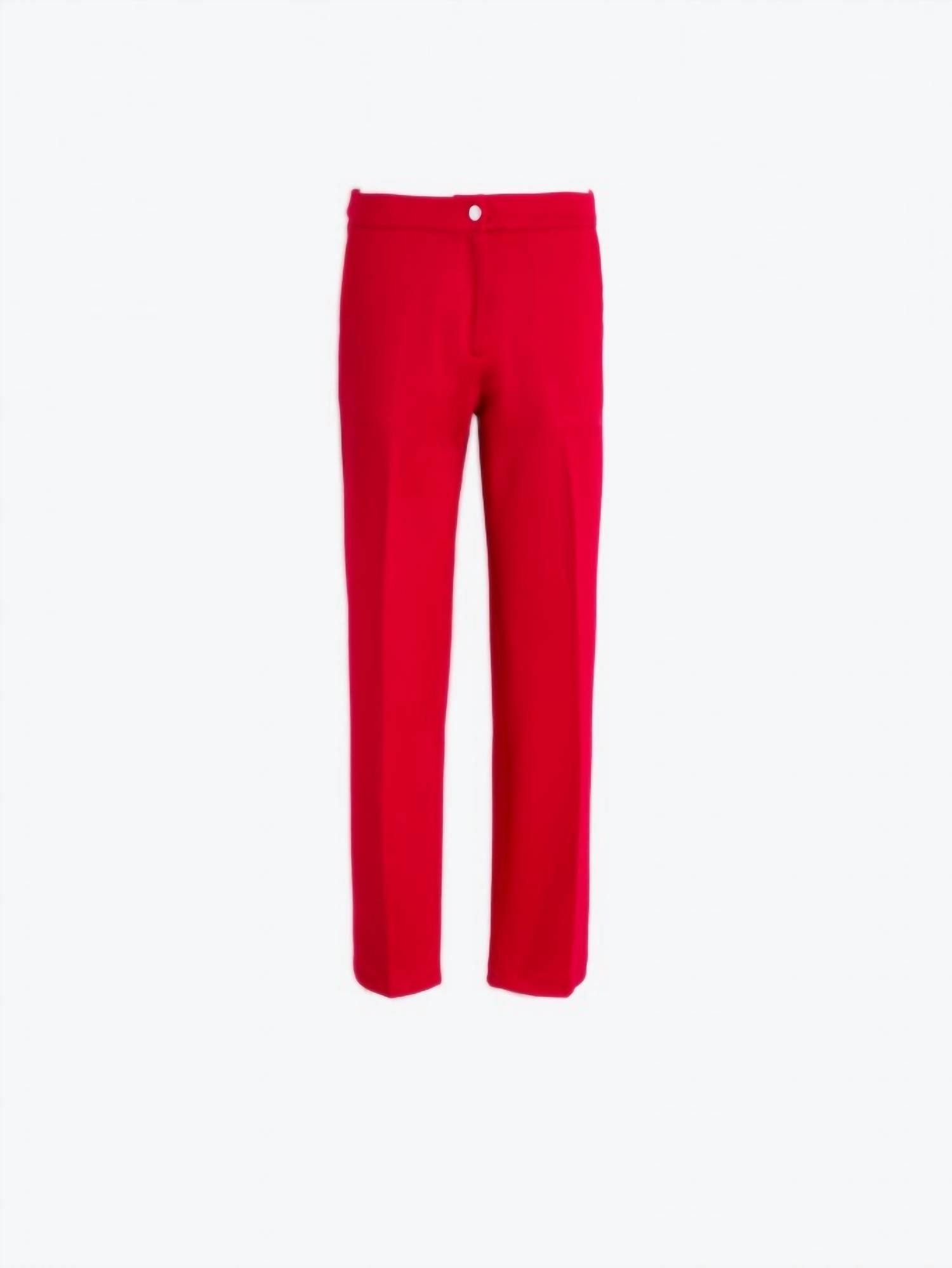 Vilagallo - Women's Straight Leg Button Zip Fitted Pant