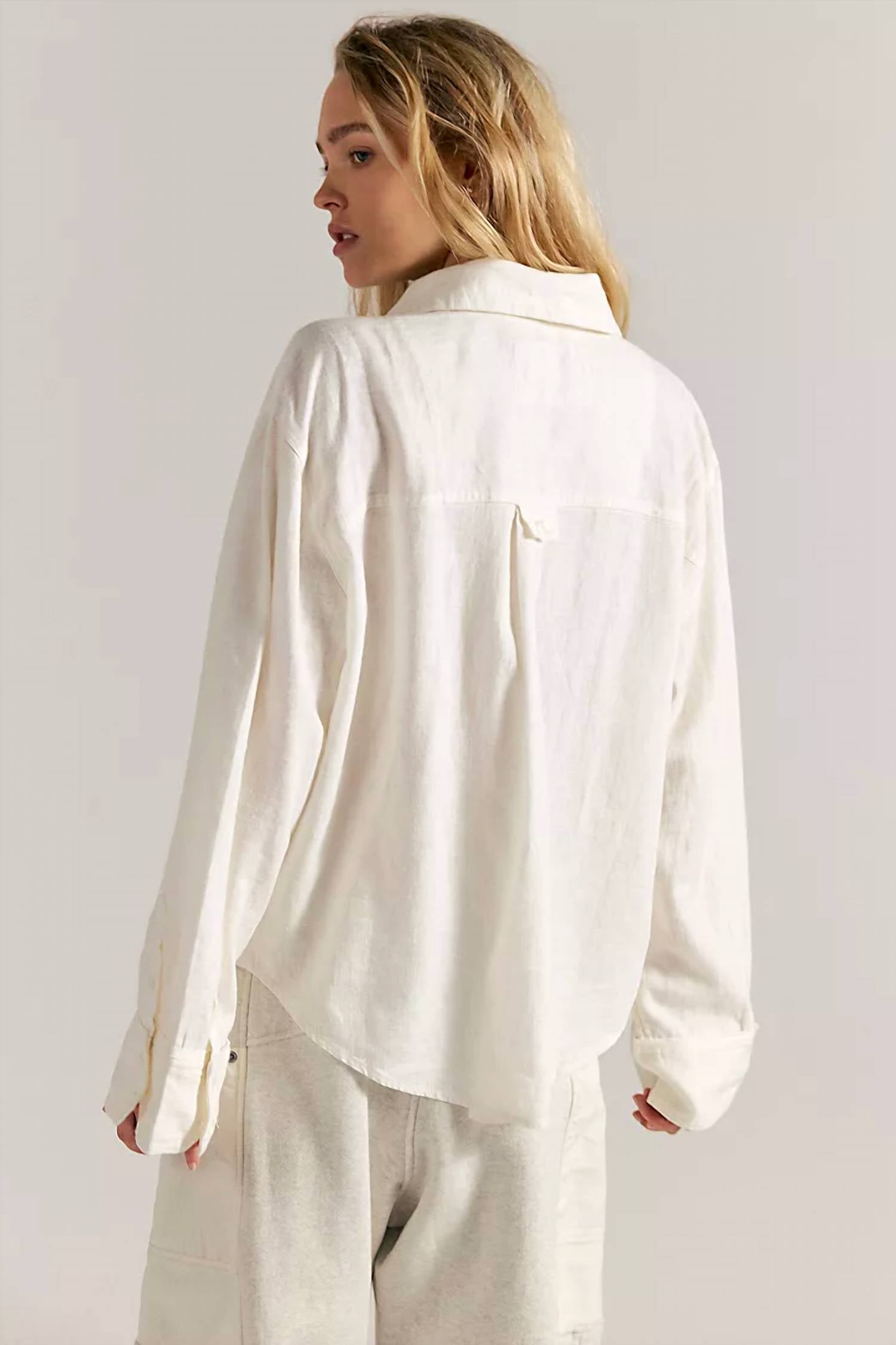 Free People - Linen Laurel Button Down Top