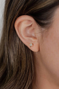Jaxkelly - Women's Pavé Mushroom Stud Earrings