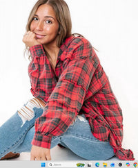 Easel Fredi Plaid Shirt in rust - women's shirt - alternate view