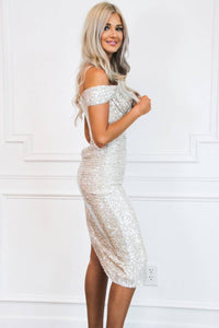 Cinderella Divine - Borrowed Time Sequin Ruched Midi Dress