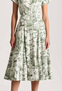 Alice + Olivia - Lucy Roll Sleeve Midi Shirt Dress