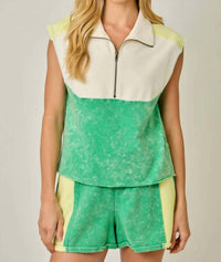 Mystree - Half Zip Terry Top