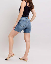 Judy Blue - Button Fly Mid Length Destroyed Shorts