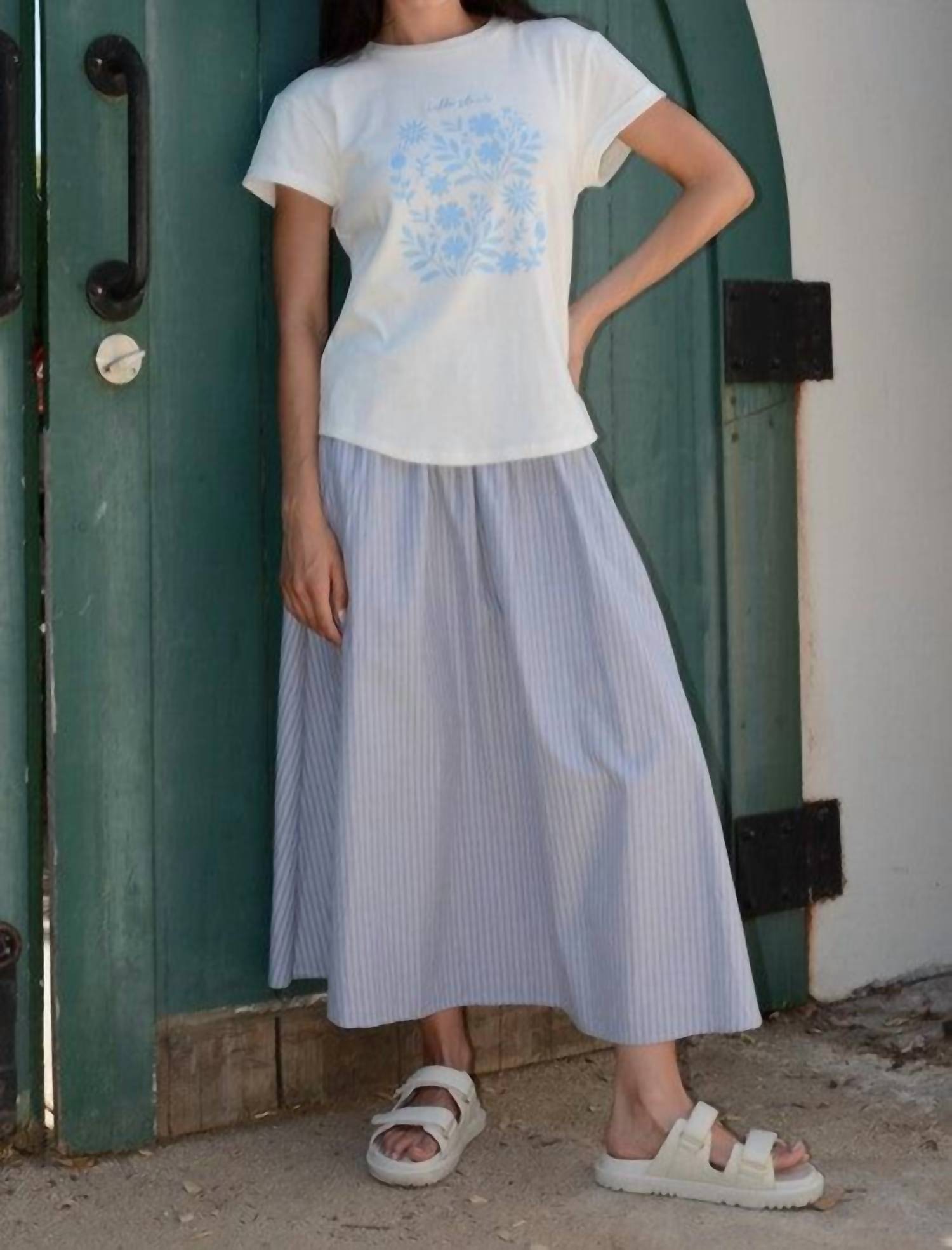 Polagram - Pinstripe Maxi Skirt