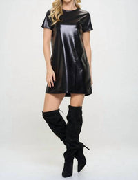Reneec. - Metallic Short Sleeve Dress
