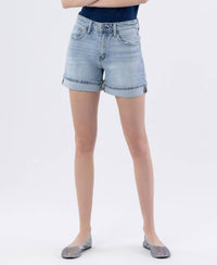 Vervet By Flying Monkey - Rebecca Cuffed Denim Shorts