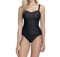 Profile By Gottex - Textured Scoop Neck Shirred Underwire One Piece Swimsuit