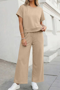 Aapparella - Soft Lounge Wide Leg Two-piece Set