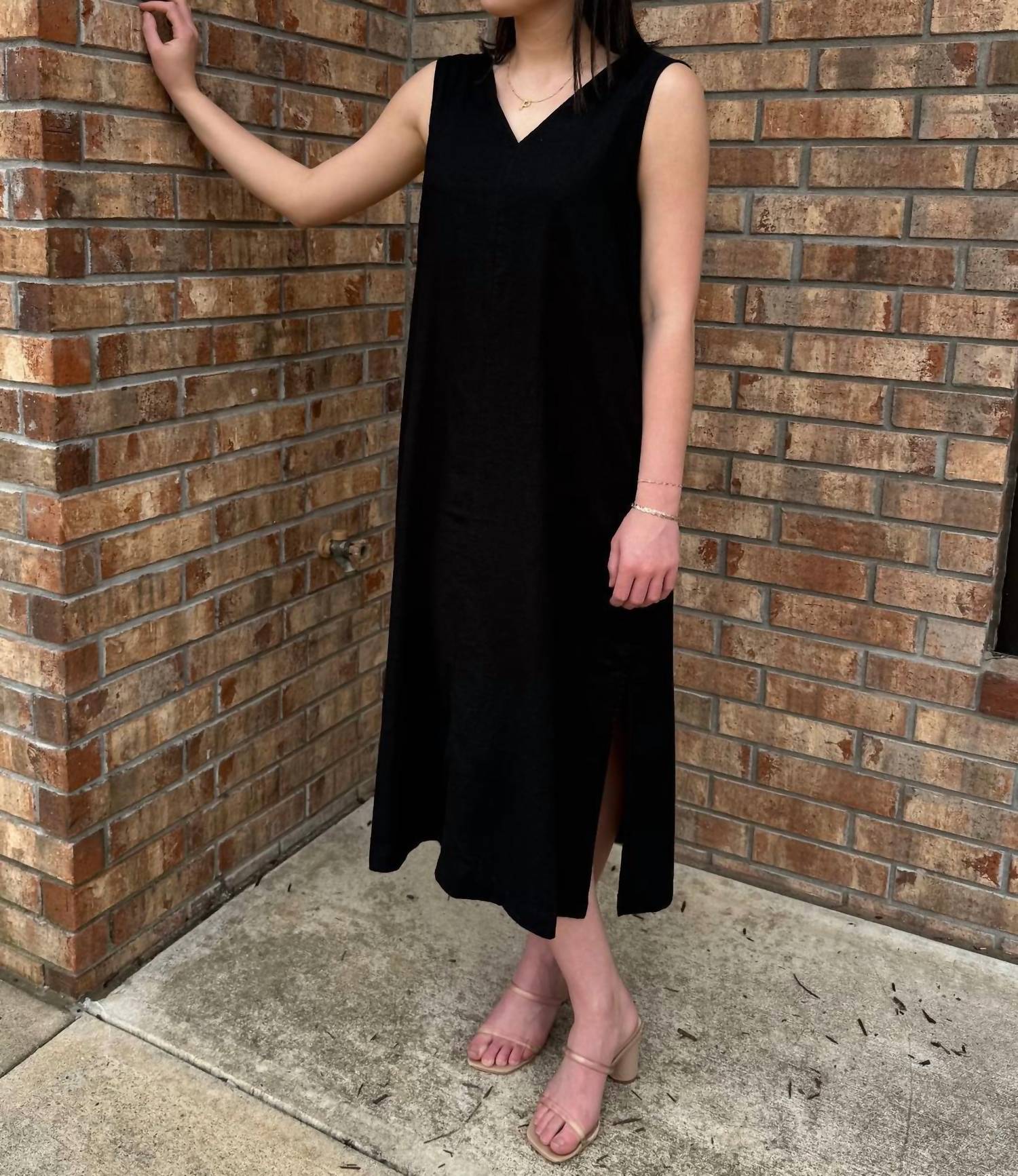 B.Young - Classic Ease Linen Blend Dress