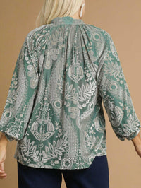 Umgee - Velvet Burnout Long Sleeve Shirt