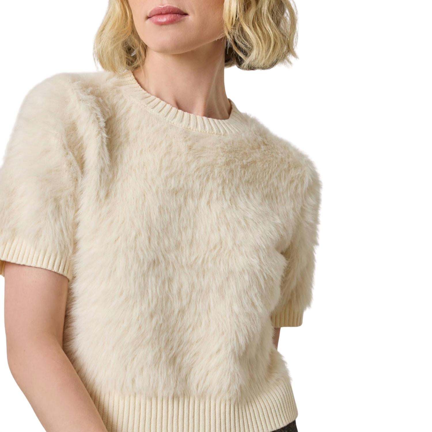 Lilla P - Short Sleeve Brushed Crew Sweater