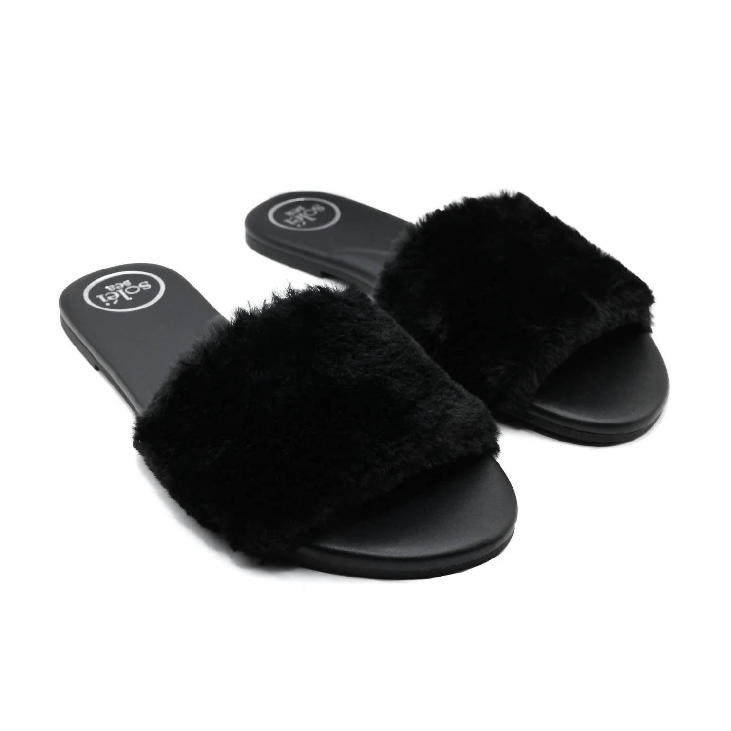 Solei Sea - Women Ziela Fur Strap Slide