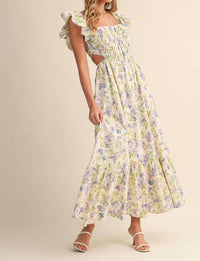 Klesis - Flower Frill Maxi Dress
