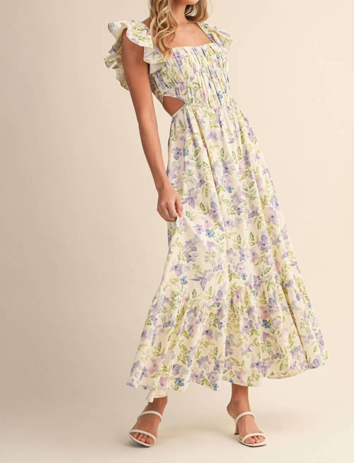 Klesis - Flower Frill Maxi Dress