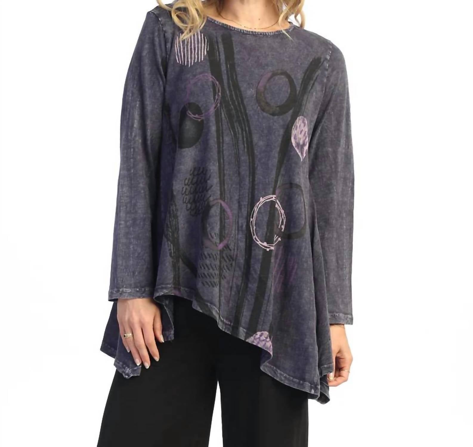 Jess & Jane - Staccato Mineral Washed Asymmetric Hem Top