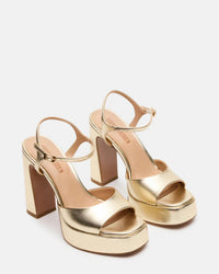 STEVE MADDEN Women's Liandra Platform Block Heel in champagne - women's heels