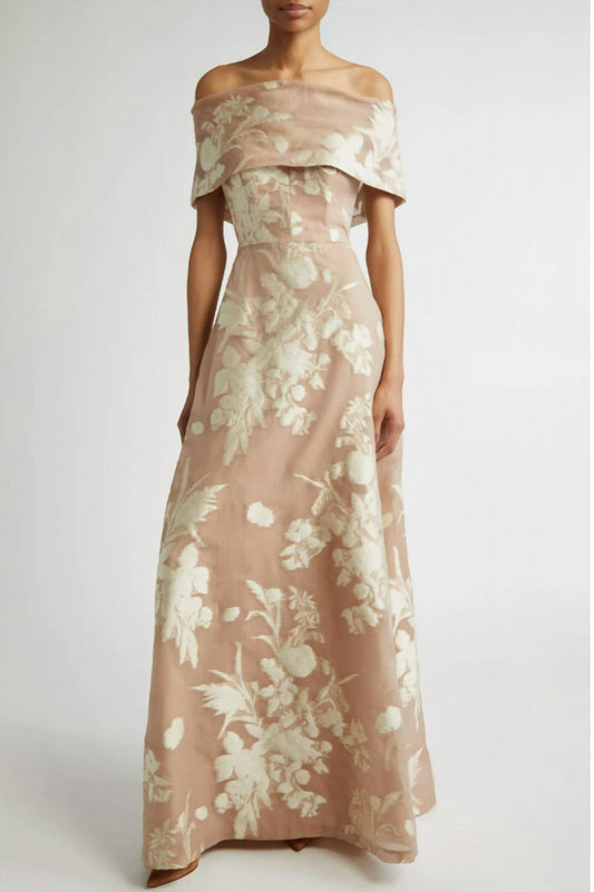 Lela Rose - Deedie Floral Off The Shoulder Gown