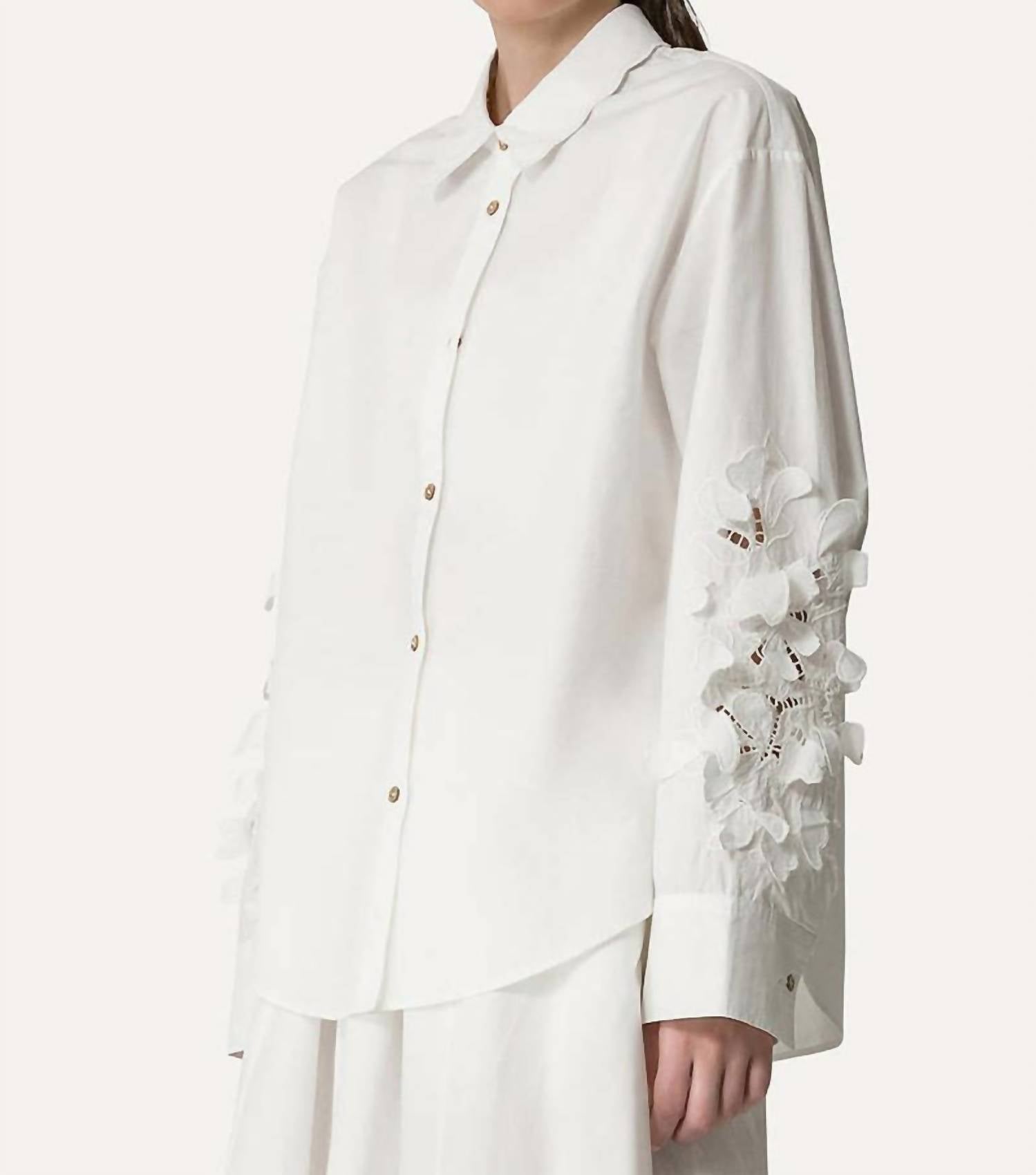Forte Forte - "en Fleur" Embroidery Cotton Popline Shirt