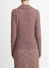 Vince - Lace Long Sleeve Polo Top