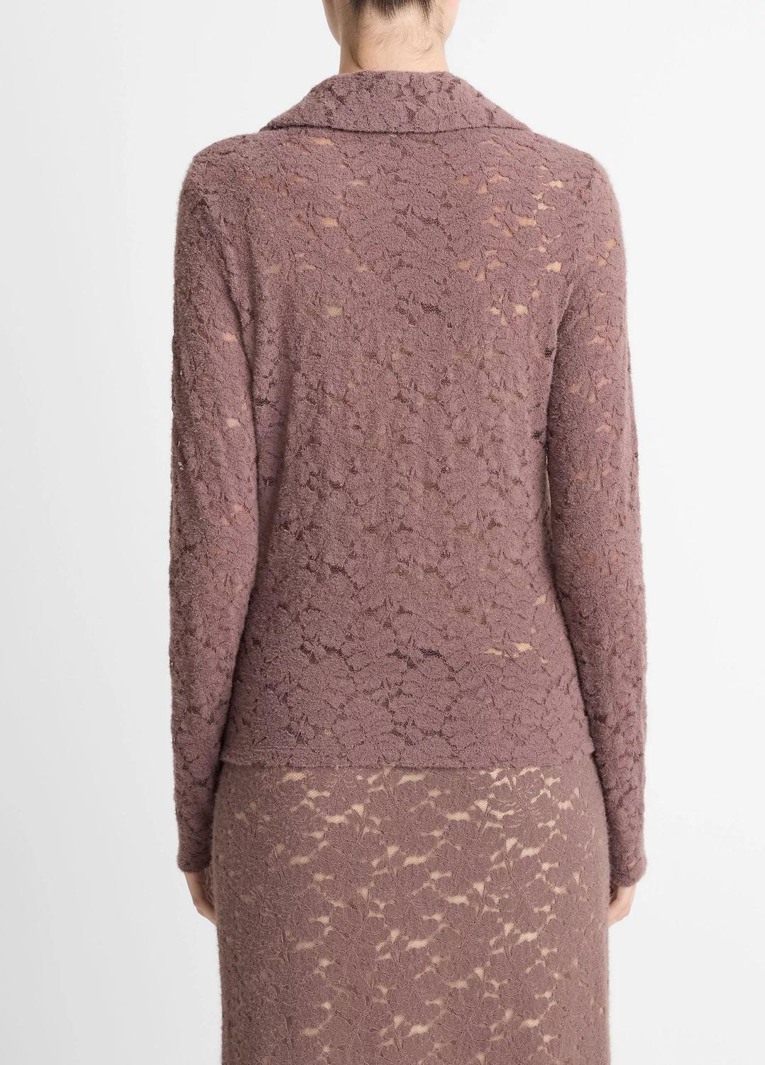 Vince - Lace Long Sleeve Polo Top