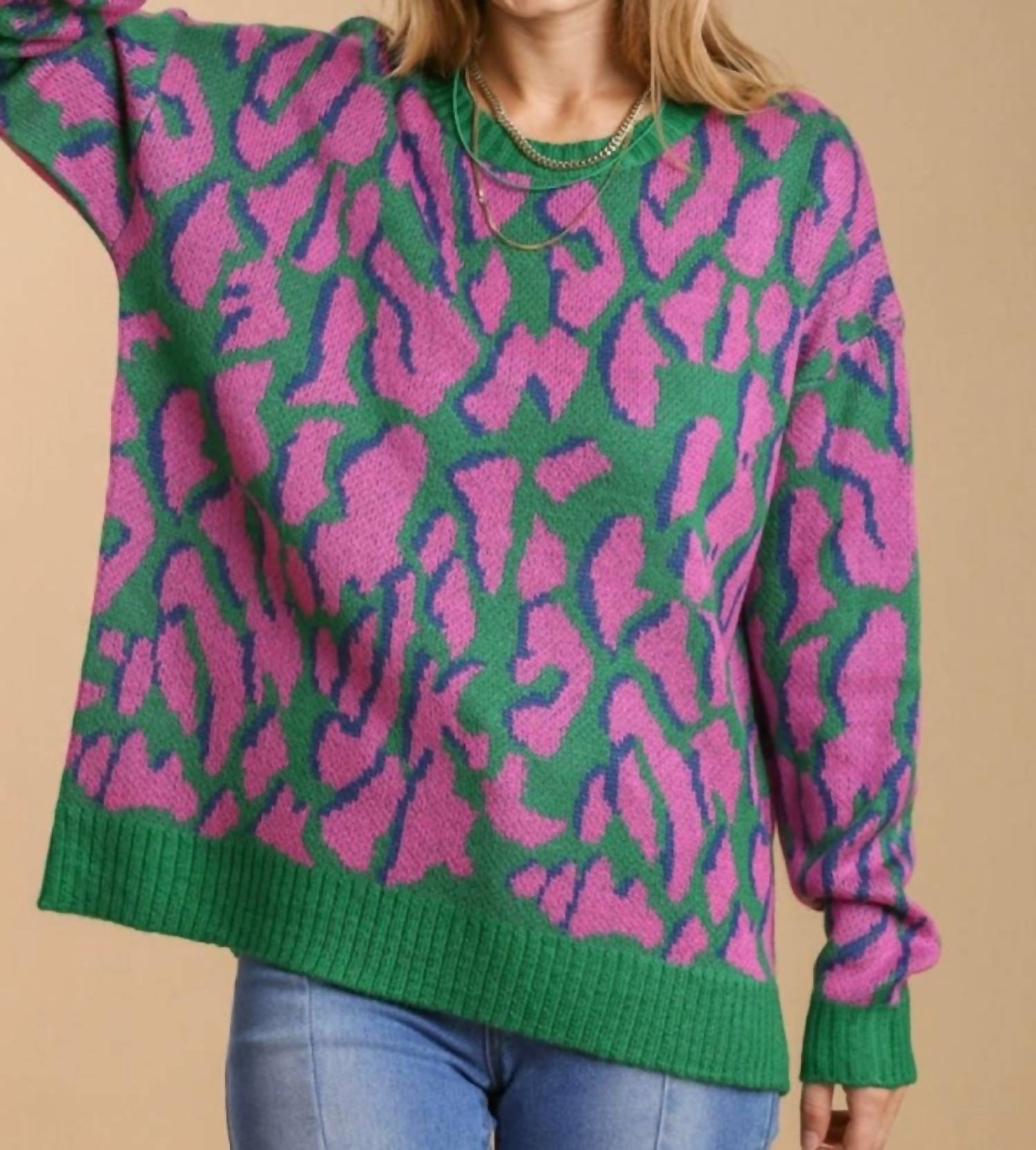 Umgee - Light Show Animal Print Sweater