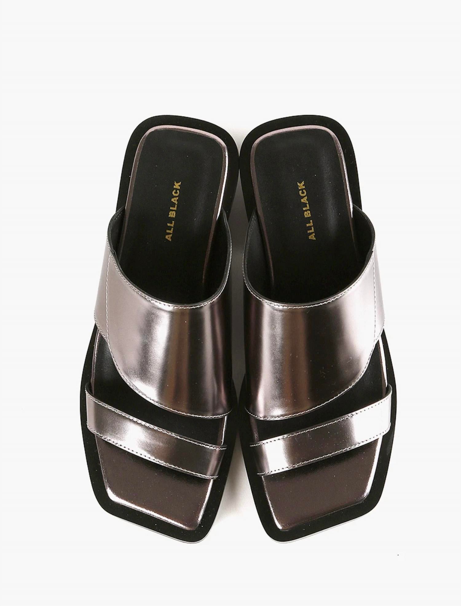 ALL BLACK Women's Angle Mules in pewter - women's shoe - detail view