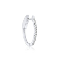 Diana M Jewels - 0.25 Cts Diamond Half-way Oval Hoop Earrings