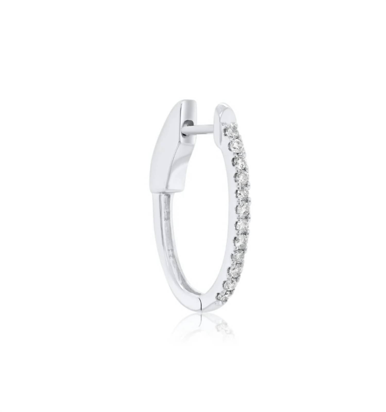Diana M Jewels - 0.25 Cts Diamond Half-way Oval Hoop Earrings