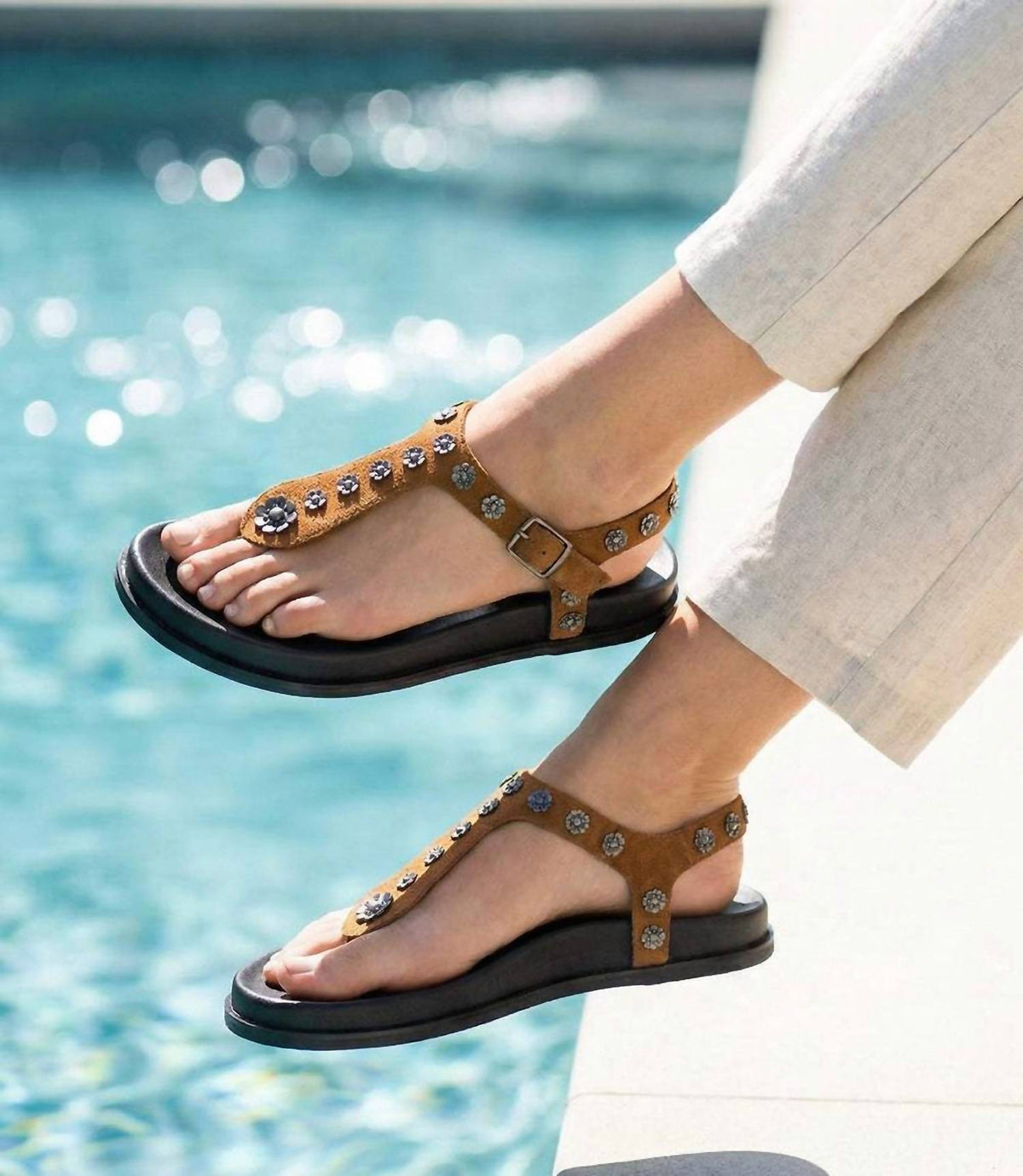 Seychelles - Women's Sunday Funday T-strap Studded Sandals